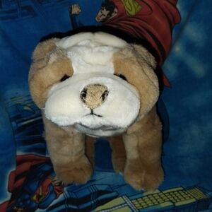 Ty Cream and Brown Stuffed Bulldog